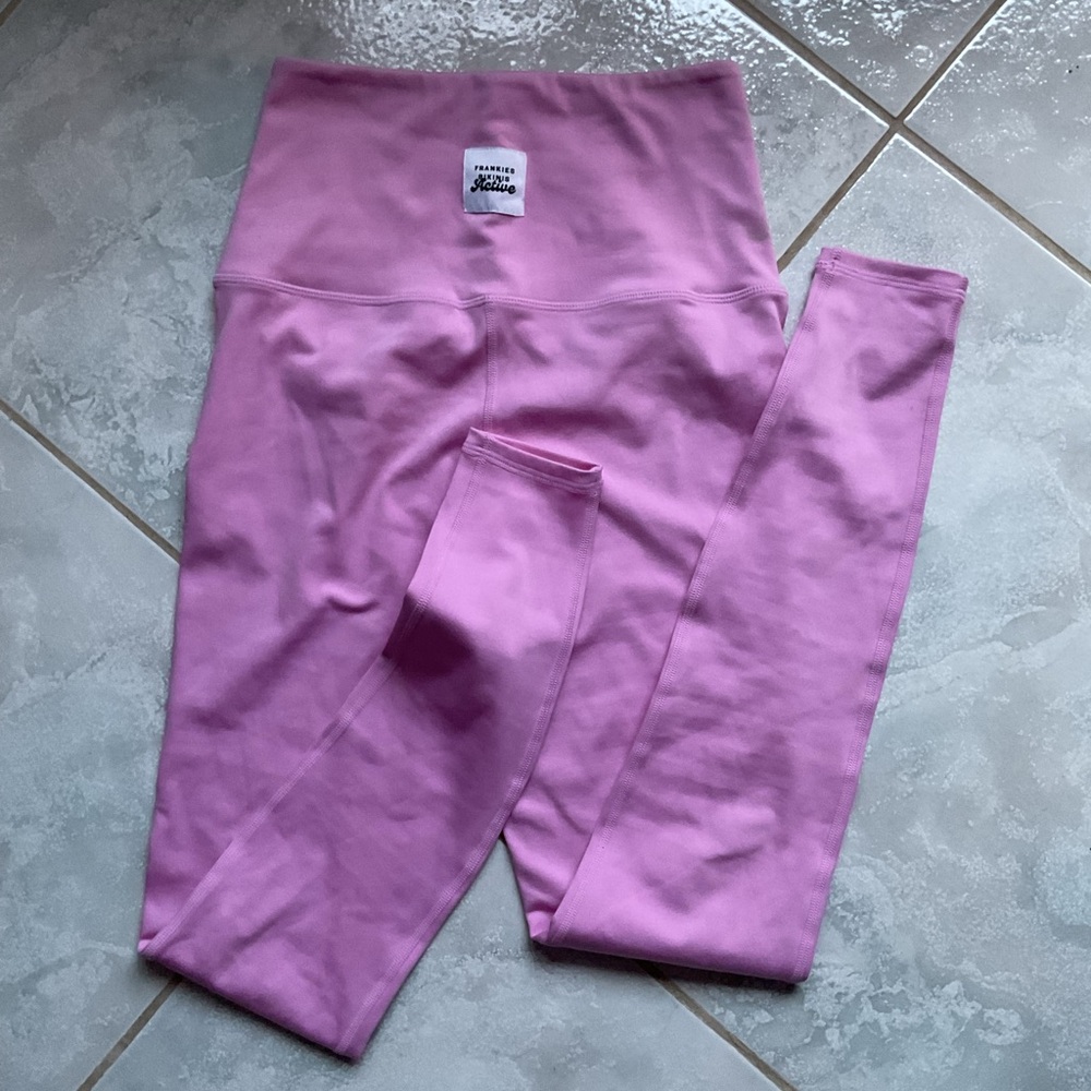 Frankie’s Bikinis Lively High Waist Legging in Baby Pink, Size Small - Picture 5 of 11